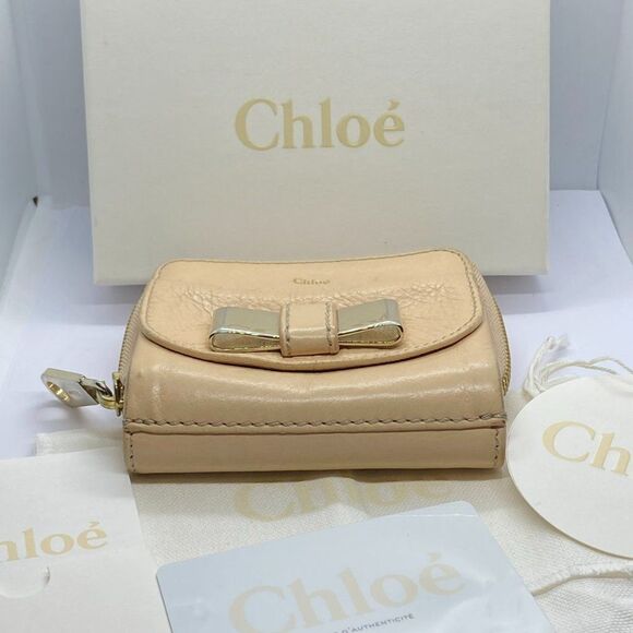 Chloe Beige Leather Small Designer Wallet w/ Box, Dust Bag & Authenticity Card - Picture 3 of 14
